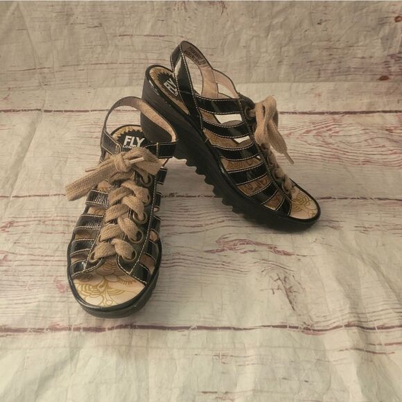 Fly London Yito Cage Lace Up Sandals Size 38 - Picture 1 of 8